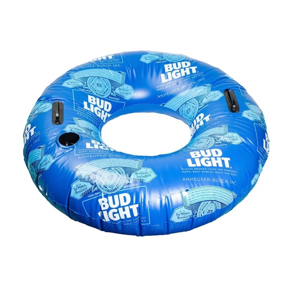 Bud Light Inflatable Swim Tube Adult Ring Float for Pools Rivers Lakes - Picture 2 of 4
